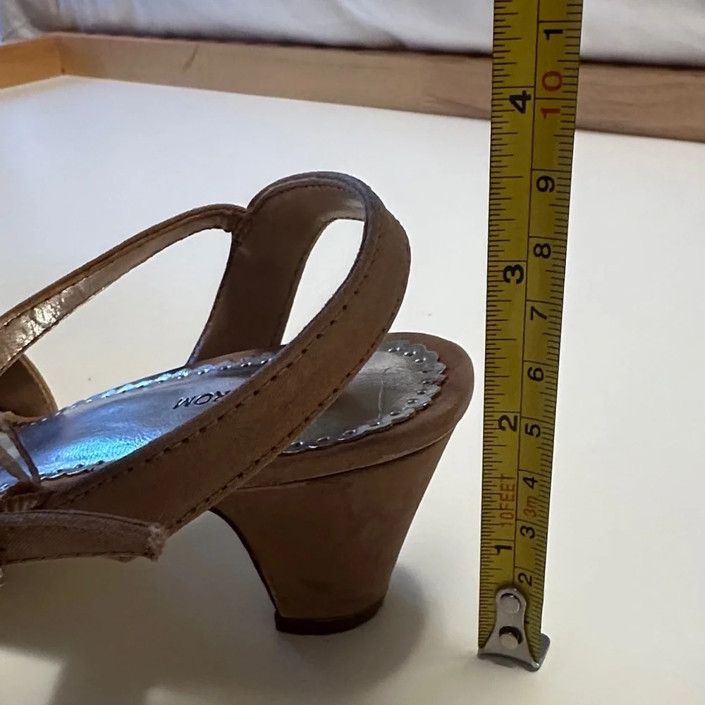 Nordstrom Nude Sandals with Bow Accent